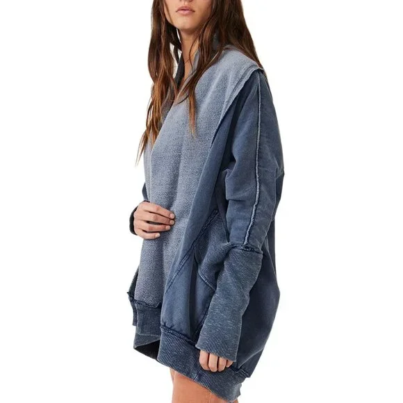 Free People Monday-Friday Cardi Oversized Sweatshirt Kimono NWT - S/M - Picture 2 of 7